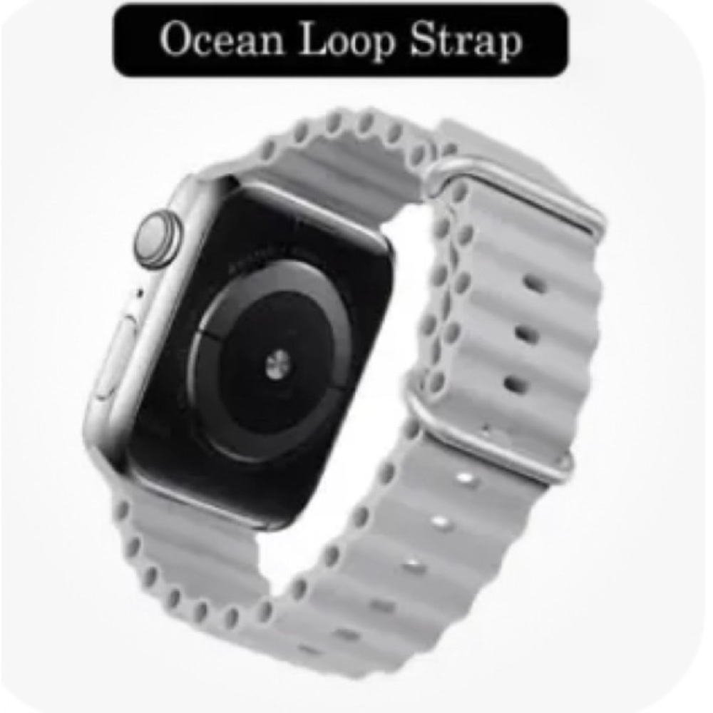 NIP Sporty Light Gray Ocean Loop Watchband Fits 42,44,45 & 49 mm Apple Watch